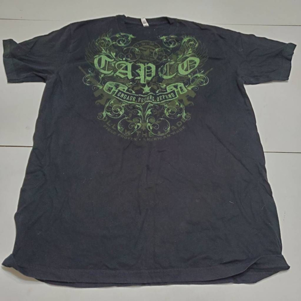 Tapco Engage Secure Defend American Apparel Mens Graphic T-Shirt Black Cotton XL